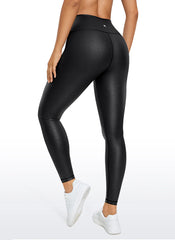 Matte Faux Leather Leggings 25''- Seamless Waistband