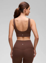 Butterluxe Deep V Neck Longline Sports Bra