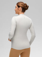 Cloud Jersey Maternity Mock Neck Ruched Shirt