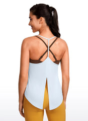 Lightweight Tie Back Halter V Neck Tank